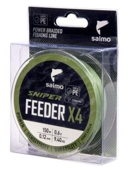 Шнур плетёный Salmo Sniper х4 FEEDER BRAID Army Green 150м, 0,12мм, 9,4кг