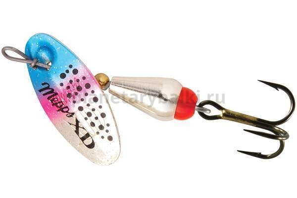 Блесна вращающаяся Mepps XD TRI FLUO №3, 7гр., цвет SILVER/Rainbo