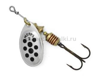 Блесна вращающаяся MEPPS Aglia Decoree Points Noirs №2, 4гр., цвет AG/черные точки