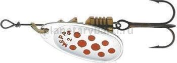 Блесна вращающаяся Mepps COMET PTS 5, 11гр., цвет SILVER/Red dots