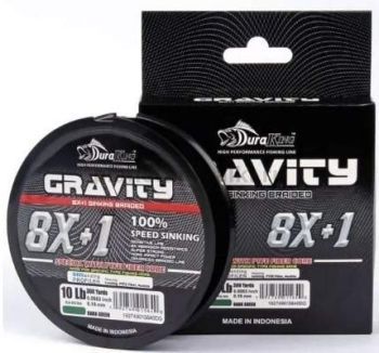 Плетеный шнур DuraKing GRAVITY 8X+1 100м, 0,18мм, 12lbs, 5,45кг, #1.2, серый