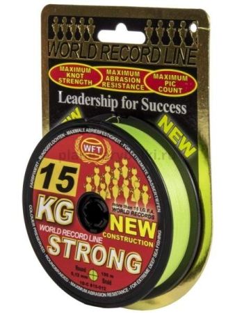 Шнур плетёный WFT KG STRONG Chartreuse 150м, 0,12мм, 15кг