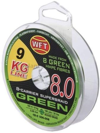 Шнур плетёный WFT KG x8 Green 150м, 0,08мм, 9кг