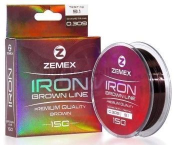 Монофильная леска ZEMEX IRON 150м, 0.309мм, 9.1кг brown
