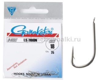Крючки Gamakatsu LS-1100N HOOKS NICKEL разм. 18 25шт.
