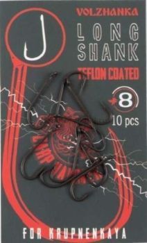 Крючки карповые Volzhanka Long Shank Teflon №6, 10шт.