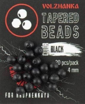 Бусина с конусным отверстием Volzhanka Tapered Beads, цвет Black 4мм, 20шт.