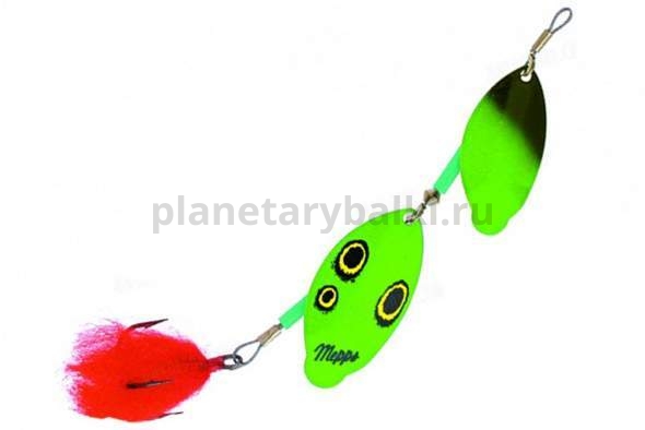 Блесна вращающаяся Mepps TANDEM PIKE 27гр., цвет Black/Green/Gold (блистер)