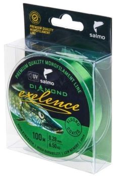 Леска монофильная Salmo Diamond EXELENCE FLUORO COATED Green 100м, 0,28мм, 6,5кг