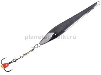 Блесна вертикальная Lucky John DOUBLE BLADE с цепочкой и тройником 55мм, 6гр., цвет SG блистер