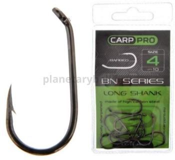 Крючки карповые Carp Pro Black Nickel Long Shank №4, 10шт.