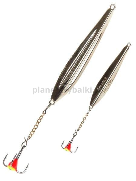 Блесна вертикальная Lucky John FIN Blade с цепочкой и тройником 60мм, 6,5гр., цвет S блистер