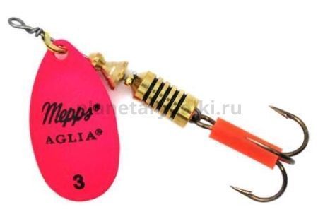 Блесна вращающаяся MEPPS Aglia Fluo №3, 6,5гр., pink