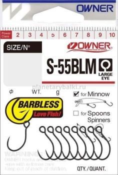 Крючок OWNER S-55BLM BC №8, 9шт.