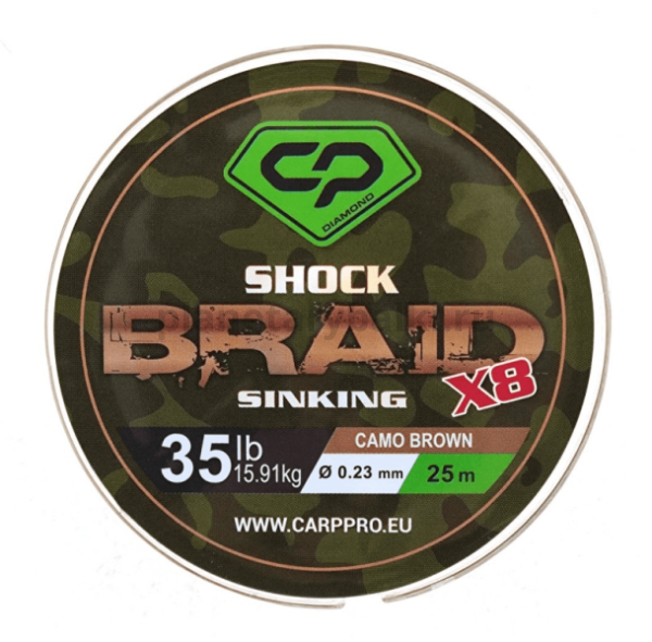 Шок-лидер CARP PRO Diamond Shock Braid PE X8 коричневый 35lb 25м 0,23мм для рыбалки, Шок-лидер CARP PRO Diamond Shock Braid PE X8 коричневый 35lb 25м 0,23мм отзывы, Шок-лидер CARP PRO Diamond Shock Braid PE X8 коричневый 35lb 25м 0,23мм купить, Шок-лидер CARP PRO Diamond Shock Braid PE X8 коричневый 35lb 25м 0,23мм купить в интернет магазине, Шок-лидер CARP PRO Diamond Shock Braid PE X8 коричневый 35lb 25м 0,23мм выбрать, Шок-лидер CARP PRO Diamond Shock Braid PE X8 коричневый 35lb 25м 0,23мм обзор, Шок-лидер CARP PRO Diamond Shock Braid PE X8 коричневый 35lb 25м 0,23мм купить в розничном магазине