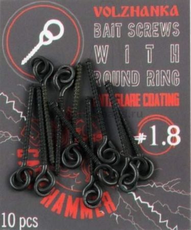 Саморез с кольцом Volzhanka Carp Hammer Bait Screw 18мм, 10шт.