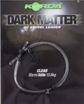 Поводковый материал KORDA Dark Matter QC Swivel Clear 30см, 13,6кг, 30lb 