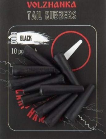 Конус Volzhanka Tail Rubbers цвет Trans Black 10шт.