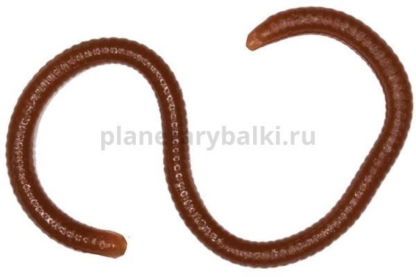 Приманка силиконовая LureMax EARTHWORM 3,5'' 8см, Worm Brown 018, банка