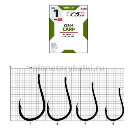 Крючки Cobra CARP CHINU CC304 №1, 10шт.