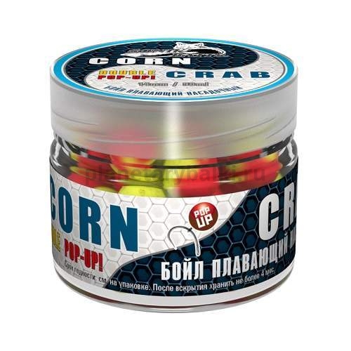 Бойлы насадочные плавающие двух цв. Sonik Baits 14мм CORN-CRAB Fluo Pop-ups 90мл