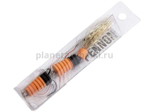 Приманка джиговая Lucky John PENNON SLOTWORM оранж./черн. в блистере