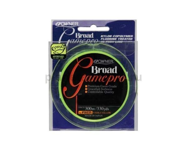 Леска OWNER Broad Game Pro yellow 300м, 0,22мм, 3,24кг