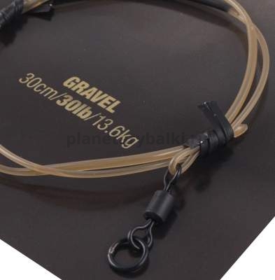 Поводковый материал KORDA Dark Matter Ring Swivel Gravel 30см, 13,6кг, 30lb