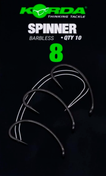 Крючок KORDA Spinner B PTFE без бородки №8, 10шт.
