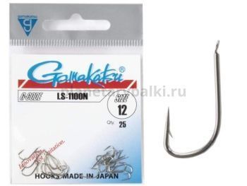 Крючки Gamakatsu LS-1100N HOOKS NICKEL разм. 12 25шт.