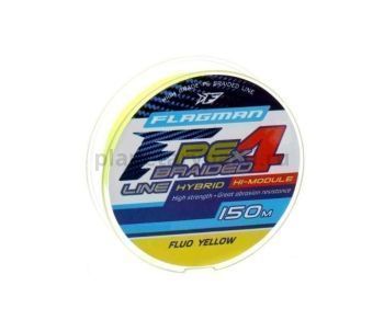 Шнур FLAGMAN PE Hybrid F4 150м, 0,10мм, 4,6кг, 10lb Fluo Yellow