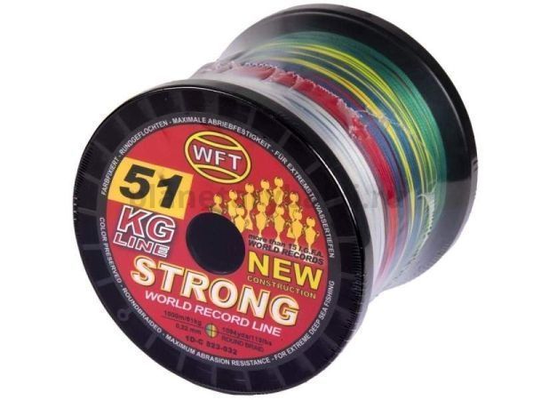 Шнур плетёный WFT KG STRONG Multicolor 1000м, 0,32мм, 51кг