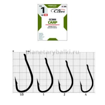 Крючки Cobra CARP KAYO HEAVY CC305 №1/0, 10шт.