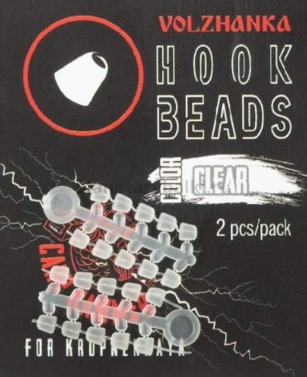 Стопор для размещения на крючке Volzhanka Hook Beads цвет Clear, 2шт.