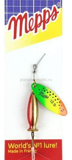Блесна вращающаяся MEPPS Aglia Long Heavy №1, 8гр., цвет OR/tiger