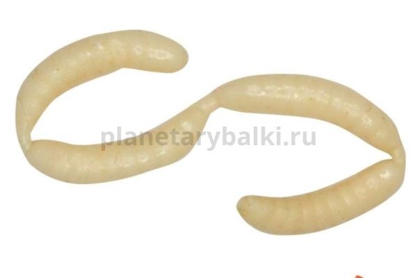Приманка силиконовая LureMax MAGGOT 0,5'' 1см, White 015, банка