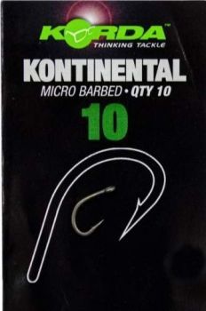 Крючки KORDA Kontinental с бородкой №8, 10шт.