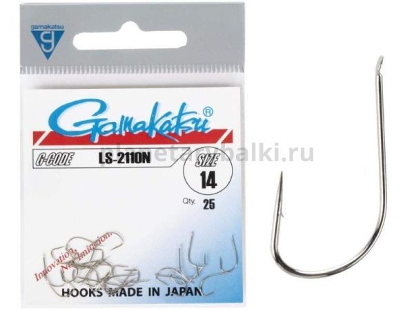 Крючки Gamakatsu LS-2110N HOOKS NICKEL разм. 14 25шт.