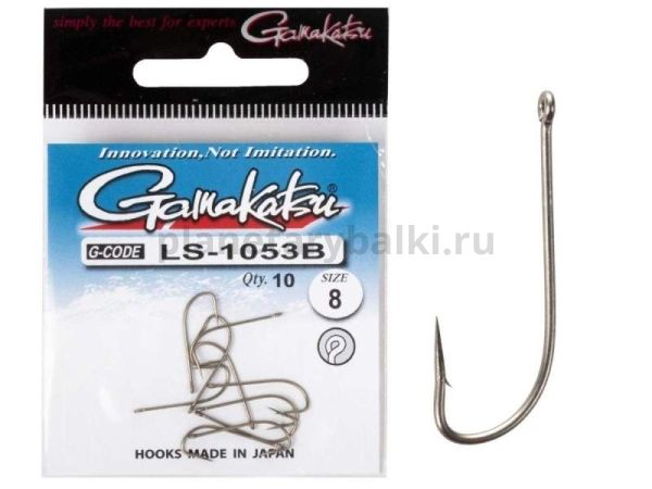 Крючки Gamakatsu LS-1053B NEW LABEL EYED HOOKS BRONZE разм. 08 10шт.
