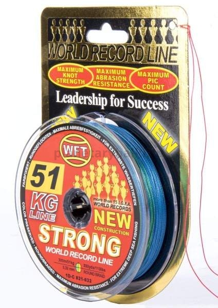 Шнур плетёный WFT KG STRONG Multicolor 300м, 0,32мм, 51кг