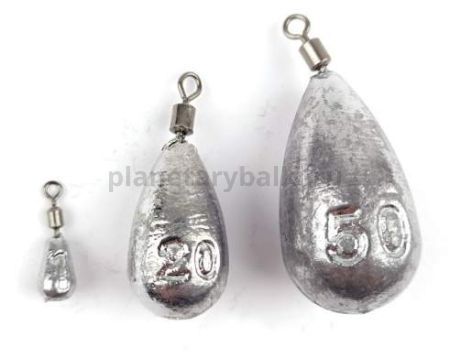 Грузило F-FISHING Капля с вертлюгом БР 18гр., 10шт.