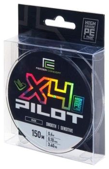Шнур плетёный Feeder Concept Pilot x4 BRAID Black 150м, 0,10мм, 3,4кг