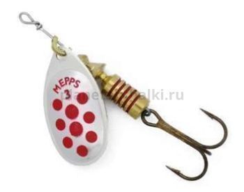 Блесна вращающаяся MEPPS Aglia Decoree Points Rouges №2, 4гр., цвет AG/красные точки