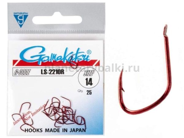 Крючки Gamakatsu LS-2210R HOOKS RED разм. 14 25шт.