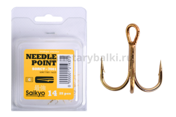 Крючки тройные Saikyo 7001G №14, 25шт.