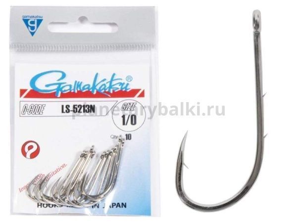Крючки Gamakatsu LS-5213N HOOKS NICKEL разм. 1/0 10шт.