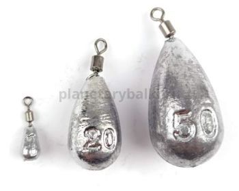 Грузило F-FISHING Капля с вертлюгом БР 7гр., 10шт.