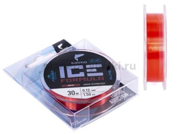 Леска монофильная зимняя Salmo Elite ICE FORMULA Wine red 30м, 0,12мм, 1,5кг