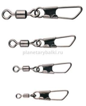 Вертлюги с карабином Cralusso Swivel Safety Snap №7, 7кг, 12шт.
