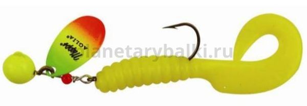 Блесна вращающаяся MEPPS Spinflex 14гр., цвет chartreuse/tiger/yellow блистер